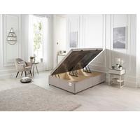 Milbank Side Opening Storage Ottoman Bed in Plush Fabric Somnior Silver Small Double