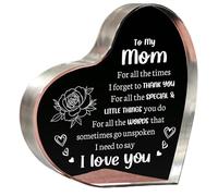Milcier Acrylic Keepsake 3.9x3.9 Inch Heart Decorative Sign - I Love You Mom Mothers Day Gifts from Son