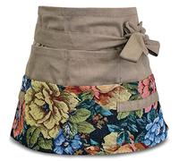 MILCIL Garden Apron for Woman, Serve Apron Cute, Flora Half Apron with 8 Pockets, Valentines Gift for Mom Wife Girlfriend, Blue, standard