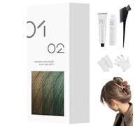 Mild DIY Hair Dye Cream, 200ml Permanent Hair Color Dye Cream, Natural Shine, Mild Formula, for All Hair Types Easy At Home Application (A61 - Grayish Brown,1)