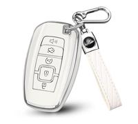 MILD EAST for Lincoln Key Fob Cover Compatible with Aviator Corsair Nautilus Navigator Continental MKC MKZ MKX Key Shell Case (Silver - White)
