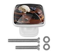 Mild FrostRound Corner Square Drawer Pulls,Stainless Steel Cabinet Handles, Matte Black Furniture Knobs