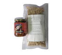 Mild Spicy Nasi Lemak Bundle: One Bottle Nyonya Nasi Lemak Sambal, 240G Each, Halal and 1 Packet Grade 5A Sabah's Blue-Eyed Dried Anchovy 200G Each, Halal