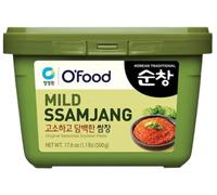 Mild Ssamjang Soybean Paste 500g - Korean Seasoned Dipping Sauce for BBQ, Lettuce Wraps, and Vegetables - Authentic Taste - No MSG - Ready to Eat - 17.6 oz