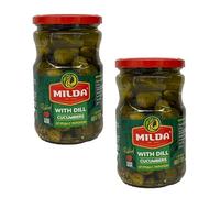 Milda Cucumbers With Dill Pickled 720Ml Ready To Eat Pickle Drain Weight 680G Pack Of 2