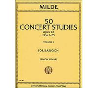Milde: 50 Concert Studies, Op. 26 Volume 1 - Bassoon (International 467)