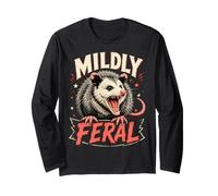 Mildly Feral Opossum Possum Funny Animal Long Sleeve T-Shirt