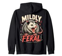 Mildly Feral Opossum Possum Funny Animal Zip Hoodie