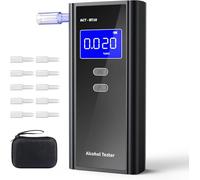 Milduall Breathalysers Police Accurate, Professional Alcohol Tester Kits with Digital LCD Display, Breathalyzers with 10 Mouthpieces, Degree Accuracy for Outdoor Parties