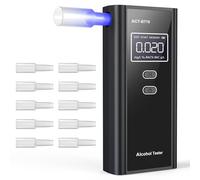 Milduall Breathalyzer Police Accurate, Professional Alcohol Meter with Digital LCD Display, Breathalyzer with 10 Mouthpieces, Degree Accuracy for Outdoor Parties