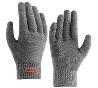 Milduall Winter Gloves, Touch Screen Knitted Gloves Anti-Slip Thermal Glove Cold&Wind Proof Mittens with Thickened Elastic Cuff for Outdoor Cycling Hiking Climbing Bicycle, Dark Grey