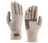 Milduall Winter Warm Gloves, Knitted Touch Screen Gloves Anti-Slip Thermal Gloves Cold Proof Mittens with Thickened Elastic Windproof Cuff for Outdoor Cycling Hiking Climbing Sports Bicycle