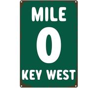 Mile 0 Key West Retro Look Iron Decoration Art Sign Country Kitchen Decor Country Decor For Kitchen Signs For Man Cave Metal 30X20 CM