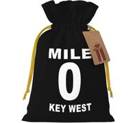 Mile 0 Key West Reusable burlap bag with drawstring for Christmas and party favors