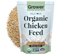 Mile Four Organic Chicken Feed, Grower Whole Grain, Non-GMO, US Grown 2 lbs | 18% Protein; Corn-Free; Soy-Free; Non-Medicated; For Chickens Age 8-20+ Weeks; USA Grown; Non-GMO; Supports Healthy Growth