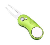 Mile High Life All Metal Foldable Golf Divot Tool with Pop-up Button & Magnetic Ball Marker (Silver Fish )