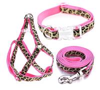 Mile High Life Dog Collar, Harness and Leash | Pink Leopard Design | Extra Small | Perfect Accessory For Walking Your Dog