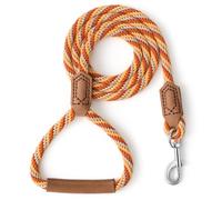 Mile High Life Dog Leash Braided Rope Leash w/Leather-Wrapped Ends/Handle