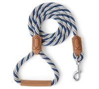 Mile High Life Dog Leash Braided Rope Leash w/Leather-Wrapped Ends/Handle