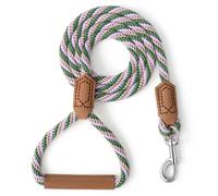 Mile High Life Dog Leash Braided Rope Leash w/Leather-Wrapped Ends/Handle