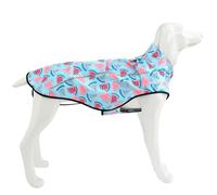 Mile High Life | Dog Raincoat | Adjustable Water Proof Pet Clothes | Lightweight Rain Jacket with Reflective Strip | Easy Step in Closure, Light Blue Watermelon, XX-small
