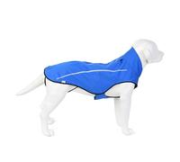 Mile High Life | Dog Raincoat | Adjustable Water Proof Pet Clothes | Lightweight Rain Jacket with Reflective Strip | Easy Step in Closure (M,Blue)