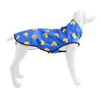 Mile High Life | Dog Raincoat | Adjustable Water Proof Pet Clothes | Lightweight Rain Jacket with Reflective Strip | Easy Step in Closure, Blue Duck, X-Small