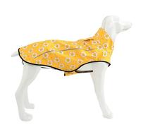 Mile High Life | Dog Raincoat | Adjustable Water Proof Pet Clothes | Lightweight Rain Jacket with Reflective Strip | Easy Step in Closure, Yellow Sun, XX-Small