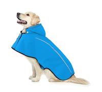 Mile High Life Dog Raincoat, Adjustable Waterproof Pet Rain Jacket, Reflective Hooded Poncho for Small Medium Large Dogs, Lightweight Breathable Pet Rain Coat (Blue,XS Chest 15"-18")