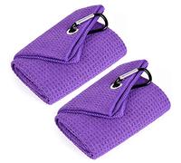 Mile High Life Golf Towel | Tri-fold Waffle Towels | Premium Microfiber Fabric | wiith Heavy Duty Carabiner Clip