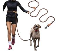 Mile High Life Hands Free Dog Leash, Shoulder Strap with Genuine Leather Connection, Multifunctional, Adjustable for Walking the Dog, Running (Dark Brown, 7.9FT)