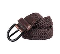 Mile High Life Junior Braided Stretch Elastic Belt |Pin Buckle | PU Loop End Tip | Boys Girls | 1" width | 5 Sizes 5 Colors