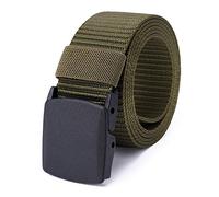 Mile High Life | Nylon Web Belt | Outdoor Military Belt | TSA Safe Buckle Plastic/Metal Belt (Olive, 142CM)