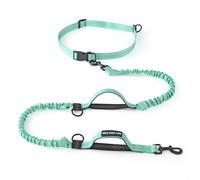 Mile High Life | Retractable Hands Free Dog 7FT Leash | Waist Running Adjustable | Reflective Dual Black Bungees | Dual Handles | Small Medium Large Dogs | (Teal)