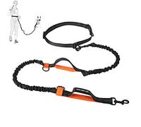 Mile High Life | Retractable Hands Free Dog Leash | Waist Running Adjustable | Reflective Dual Bungees | Dual Handles | Small Medium Large Dogs | (Orange)