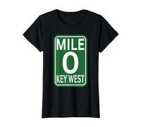 Mile Marker Key West FL.Mile Zero Route Sing Value Graphic T-Shirt, Women, Black, M