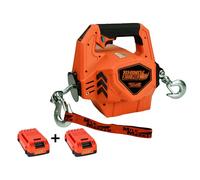 Mile Marker Rhino Pull 1000-24V Portable Electric Winch Battery Powered Winch 1/2 Ton (1000 lb) Electric Hoist Wire and Wireless Remote - Includes 2 Batteries (1 Bonus) and Accessories