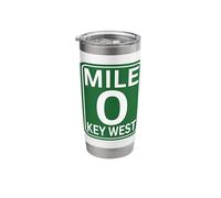 Mile Zero Marker Key West FL.Mile Zero Route Singing 2025 Stainless Steel Insulated Tumbler