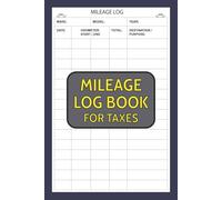 Mileage Log Book for Taxes: Vehicle Mileage Tracker for Business, Taxes, and Personal Use | Simple, Clean Layout for Tracking Odometer, Miles, and Trip Purpose | 6x9 Inches, 120 Pages