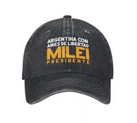 Mileis Argentina President Baseball Caps Retro Distressed Washed Libertad Snapback Unisex Outdoor All Seasons Travel Hat Cotton，for All Seasons