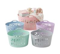 Milena 1pc 8L Flexible Laundry Basket with Carry Handles, Plastic Clothes Hamper for Laundry, Bedroom, Indoor Outdoor Durable Laundry Tubs for Clothes, Towels, Toys & Household, Assorted Colors