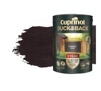 Milena 5L Ducksback Forest Oak Waterproof Shed Paint, Wax Enriched Fence Paints 5 Year All Weather Protection, Non Drip, Renovate Garden Furniture Quick Drying (Forest Oak, 5 Liters)
