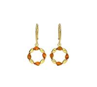 MILENA Gold Plated Baltic Amber Drop Earrings