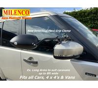 Milenco Towing Mirrors Aero Platinum Twin pack Trailer Caravan Safety Camping