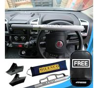 Milenco Car Steering Wheel Lock + 4Tress Non-Slip Car Dash Mat - Anti-Theft Security Lock with Bonus Dash Mat (4T-ML-6804)