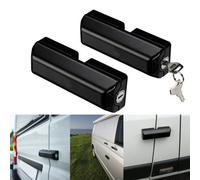 Milenco Van Locks Slide Barn Door High Security Black - Twin Pack