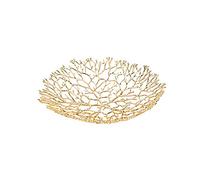 MILENGE fruit bowl, Creative Metal Gold Coral Pattern Fruit Dish， Desktop Storage Organization Snack Home Decorations Tray Kitchen