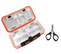 Milepetus Waterproof Fishing Lure Boxe Spoon Hooks Baits Storage Tackle Box Containers for Casting Fishing Fly Fishing,Large/Medium/Small Lure Case Available (Orange-Medium)