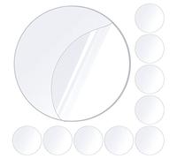 MILEQEE 10PCS Strong Double Sided Sticky Pads Heavy Duty, Large Two Sided Self Adhesive Tape Mounting, Clear Circle Stickers Patch, Round 2 Sided Precut Nano Gel Wall Mount Glue, 5cm Diameter