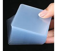 MILEQEE Double Sided Adhesive Pads for Mounting-Pack of 50,2-3/8" Two Sided Precut Tape Super Strong Heavy Duty Squares Washable Sticky Patch for Walls Hanging Nano Gel Large Clear 60mm…